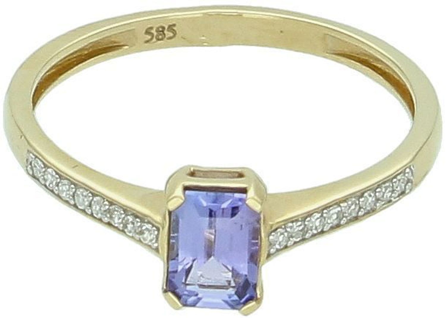 Złoty pierścionek z tanzanitem i diamentami – rozmiar 13  FR-8629 TNZ.jpg